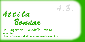 attila bondar business card